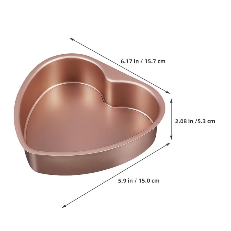Ibansenice 6 Inch Heart Shaped Cake Pan With Removable Bottom Carbon Steel Nonstick Baking Mold For Oven DIY Desserts - Image 3