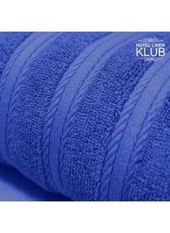 Hotel Linen Klub Hotel Linen Klub PACK of 2 Bath Towel - 100% Cotton 600 GSM Terry, Super Soft Quick Dry Highly Absorbent Dobby Border Ring Spun, Size: 70 x 140cm, Navy Blue  - Image 5