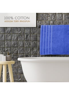 Hotel Linen Klub Hotel Linen Klub PACK of 2 Bath Towel - 100% Cotton 600 GSM Terry, Super Soft Quick Dry Highly Absorbent Dobby Border Ring Spun, Size: 70 x 140cm, Navy Blue  - Image 3