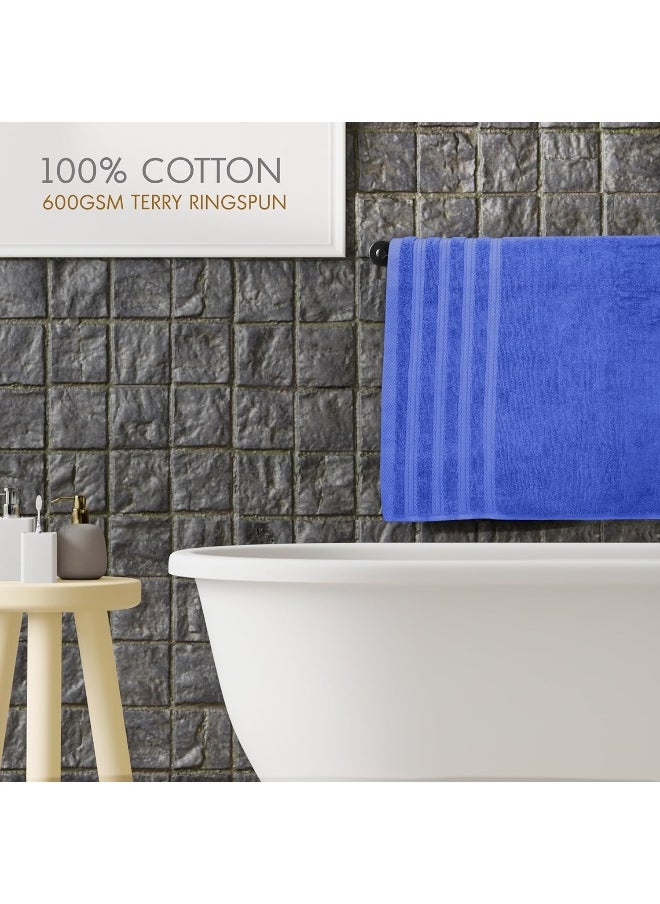 Hotel Linen Klub - Hotel Linen Klub PACK of 2 Bath Towel - 100% Cotton 600 GSM Terry, Super Soft Quick Dry Highly Absorbent Dobby Border Ring Spun, Size: 70 x 140cm, Navy Blue - Image 1