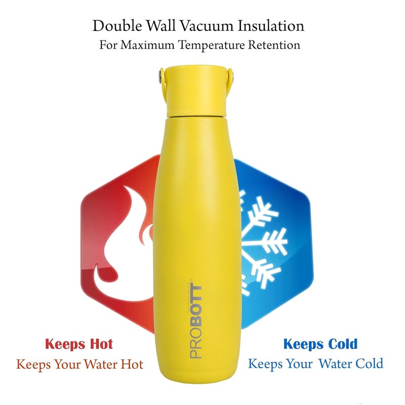 PROBOTT Probott Trendy Flask 700ml Thermosteel Hot & Cold Thermos Vacuum Flask Water Bottle for Girls, Yellow | Flex Cap | Leakproof | Gym | Sports | Office | College | School | Travel | Water, Tea, Coffee  - Image 4