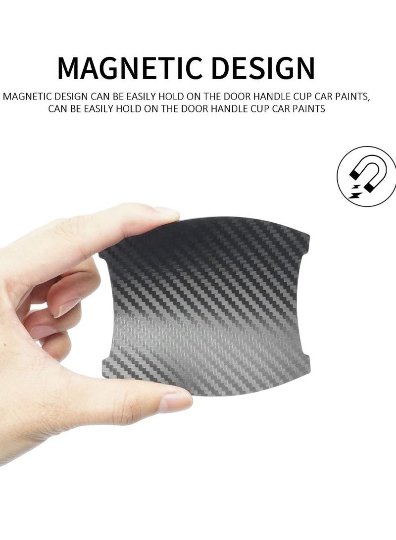 Magnetic Carbon Fiber Door Handle Cup Protection Stickers - Universal Anti-Scratch TPU Covers for Cars, SUVs, and Trucks (Set of 4) - Durable Door Bowl Protectors. - Image 3