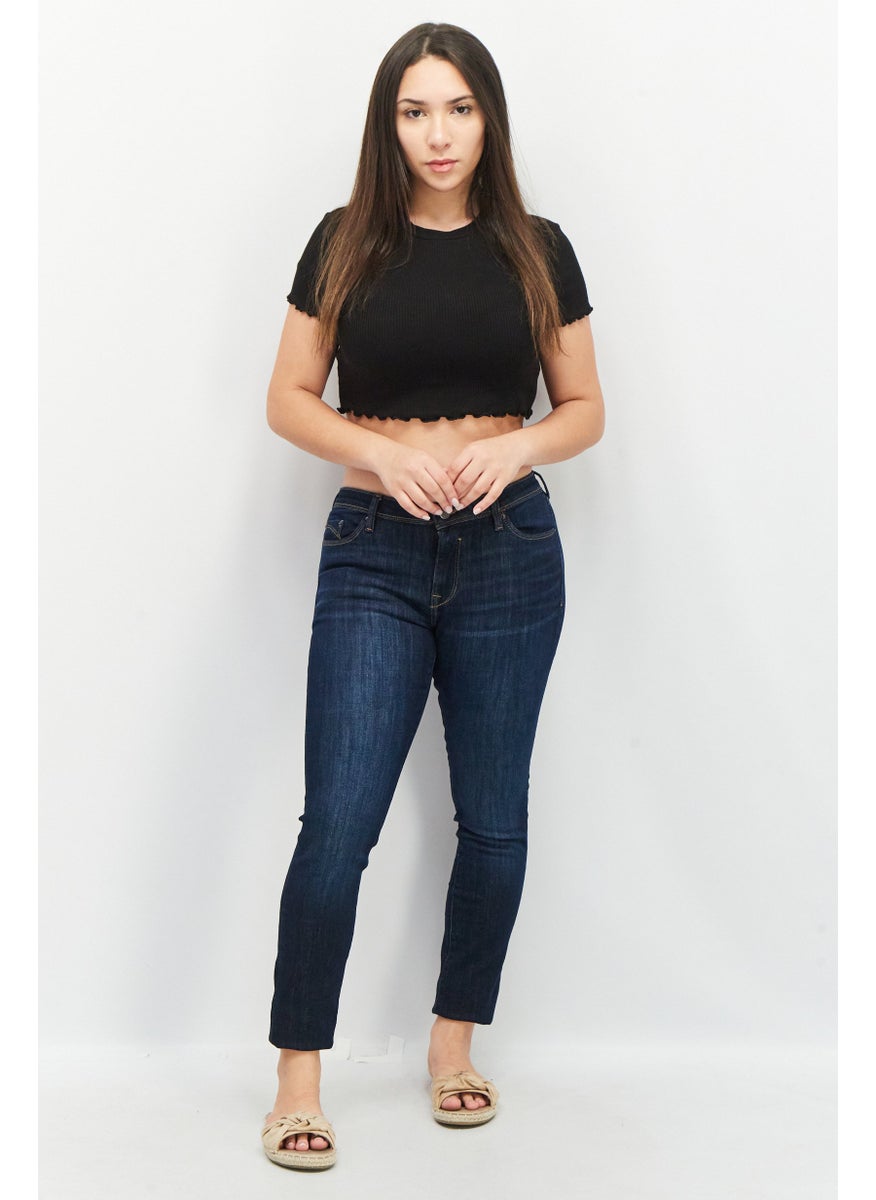 EDC Women Skinny Fit Washed Stretchable Denim Jeans, Blue  - Image 3