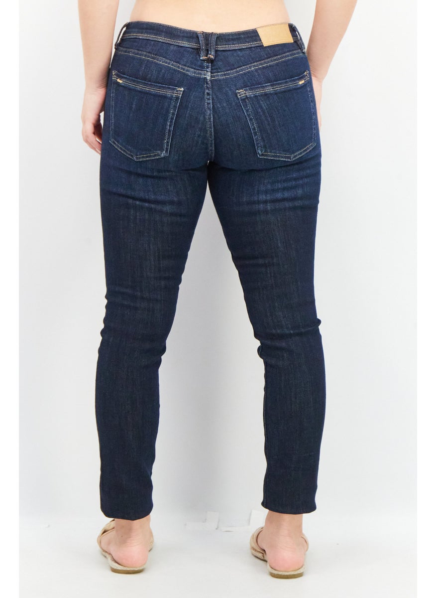 EDC Women Skinny Fit Washed Stretchable Denim Jeans, Blue  - Image 2