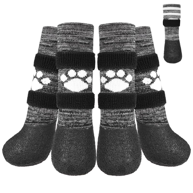 KOOLTAIL Anti Slip Dog Socks to Prevent Licking Paws for Hot/Clod Pavement,Waterproof Long Snow Dog Boots&Paw Protectors with Straps Traction Control for Hardwood Floor for Small Medium Large DogsL - Image 1
