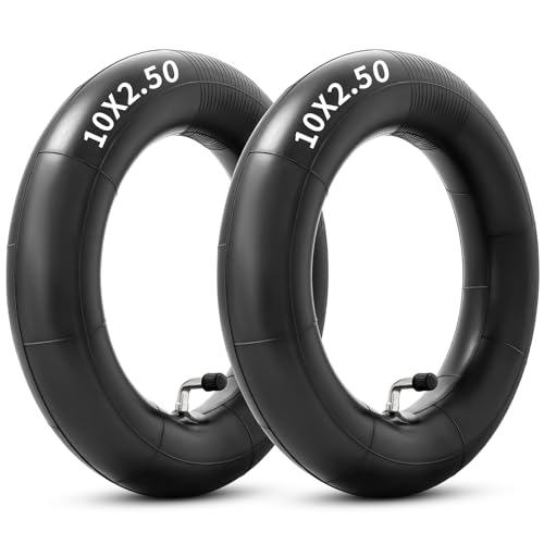 YeYouC Heavy Duty 10x2.50 Thicker 40% Butyl Inner Tube with CR202 90° Bent Valve Stem, 10 Inch Smart Self Balancing Electric Scooter Tire Tube Fit for 36v 48v 400w 500w 800w Hub Motor (Pack of 2) - Image 1