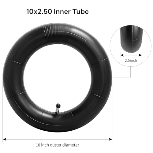 YeYouC Heavy Duty 10x2.50 Thicker 40% Butyl Inner Tube with CR202 90° Bent Valve Stem, 10 Inch Smart Self Balancing Electric Scooter Tire Tube Fit for 36v 48v 400w 500w 800w Hub Motor (Pack of 2) - Image 2