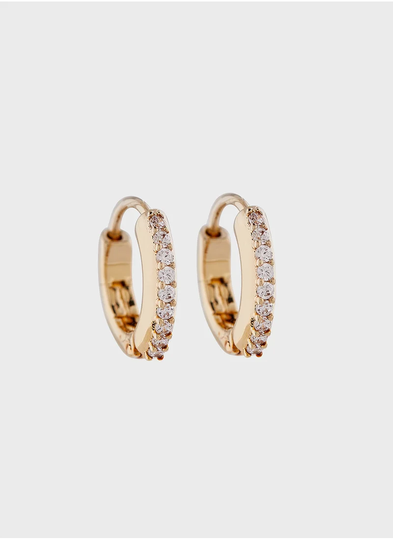SWAROVSKI Matrix Stone Detail Hoop Earrings