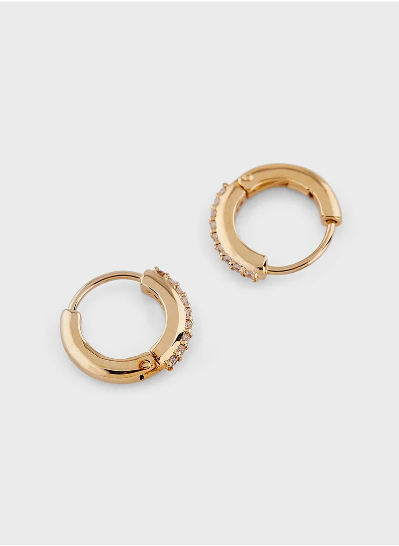 SWAROVSKI Matrix Stone Detail Hoop Earrings