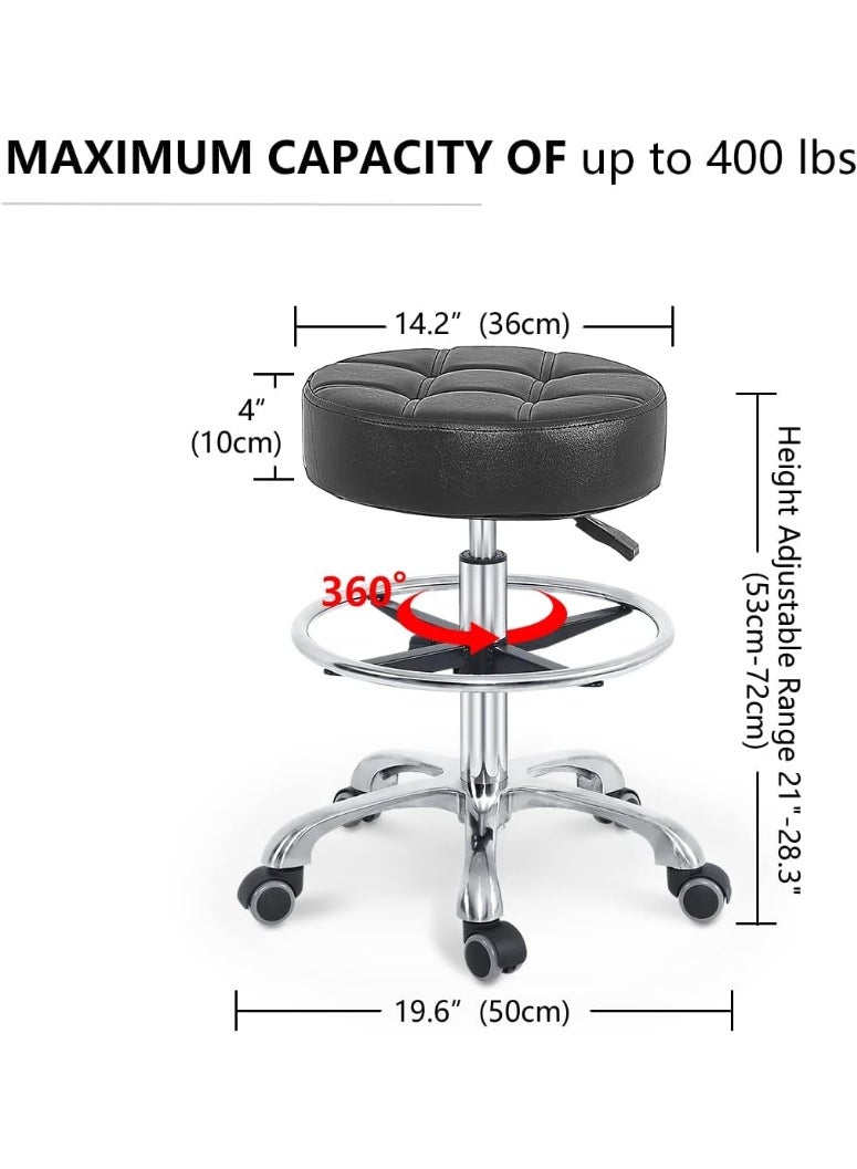 Adjustable Rolling Swivel Stool Designed for Salon, Home, Kitchen and Office Use - Image 5