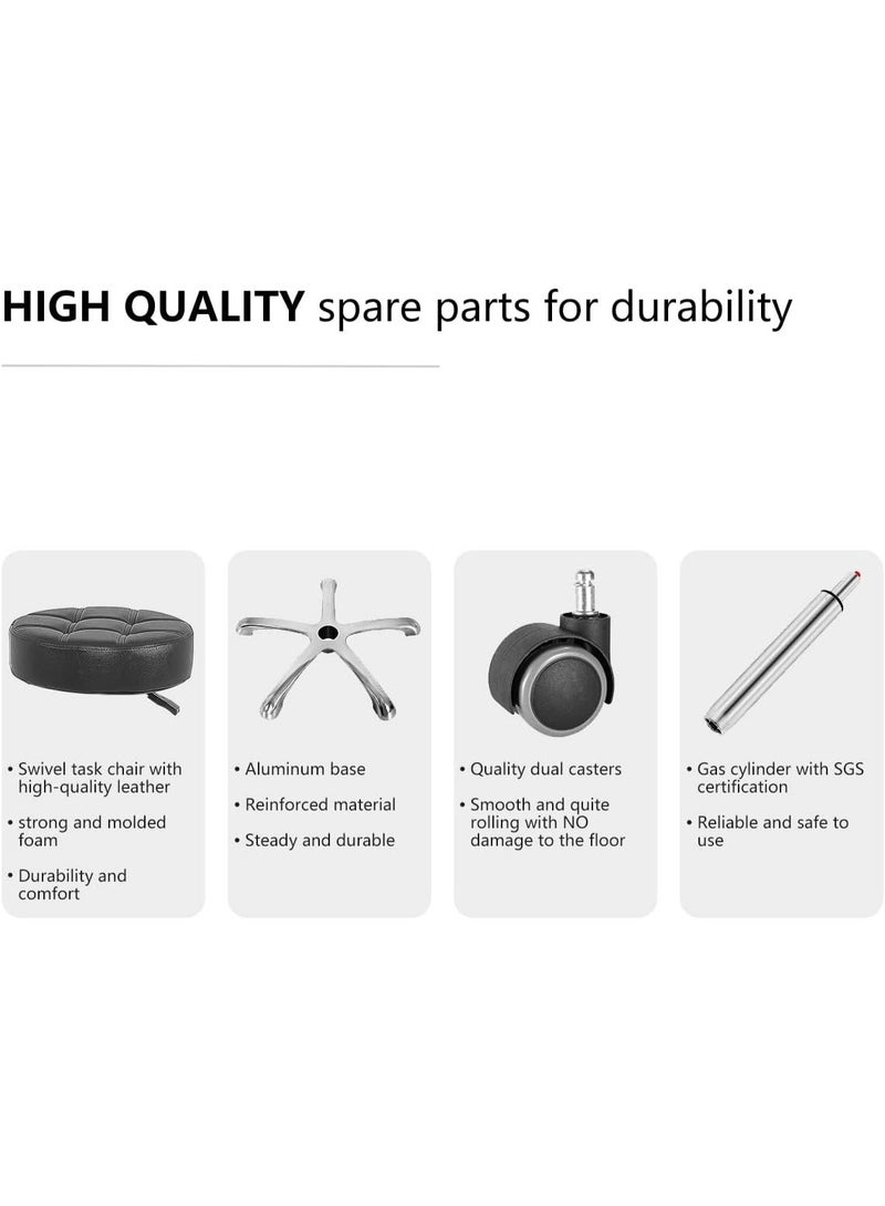 Adjustable Rolling Swivel Stool Designed for Salon, Home, Kitchen and Office Use - Image 2