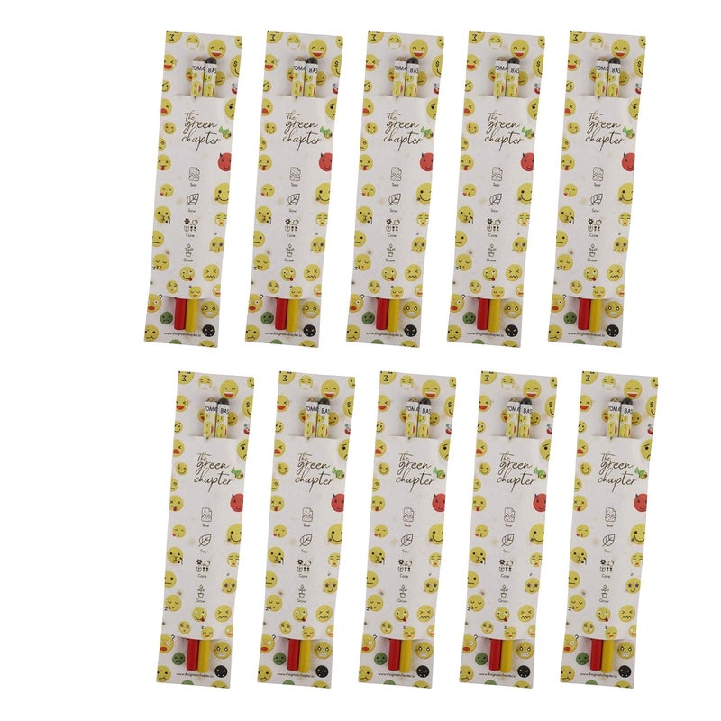 Handmade Eco Friendly Plantable Seed Pencils Plantable Paper Pack Of 10 Best for Distributing in School on Birthday Return Gift Corporate Gifting Smiley Emoji Theme