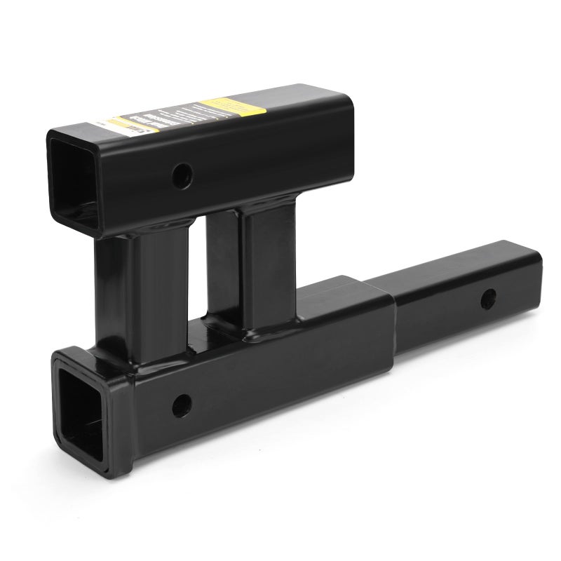 MaxxHaul 70070 4000lbs 2 Inch Trailer Hitch Receiver Adapter Extender Dual Hitch Extension 1012 Inches Hitch Riser With 6 Inch Rise or Drop
