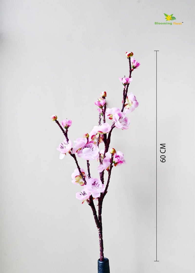 Blooming Floret Artificial Plum Blossom Flower Stick Perfect for Home Decor, Office, Weddings, Gifting/Natural Looking Flower Stems 60 cm (Pink) - Image 4