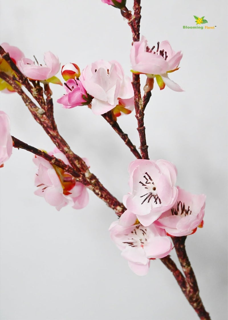 Blooming Floret Artificial Plum Blossom Flower Stick Perfect for Home Decor, Office, Weddings, Gifting/Natural Looking Flower Stems 60 cm (Pink) - Image 3