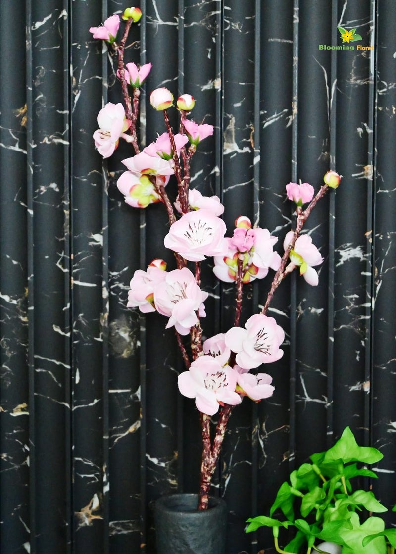 Blooming Floret Artificial Plum Blossom Flower Stick Perfect for Home Decor, Office, Weddings, Gifting/Natural Looking Flower Stems 60 cm (Pink) - Image 5