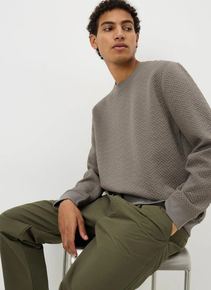 Brown Quilt Textured Jumper