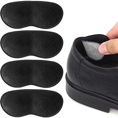 DrFoot د. فوت حواف كعب للرجال والنساء، وسادات كعب لاصقة ذاتيًا تمنع الانزلاق، الاحتكاك، الفقاعات، آلام القدم، وتحسن ملاءمة الحذاء - 2 زوج + 1 ملعقة حذاء إضافية (أسود) - Image 1