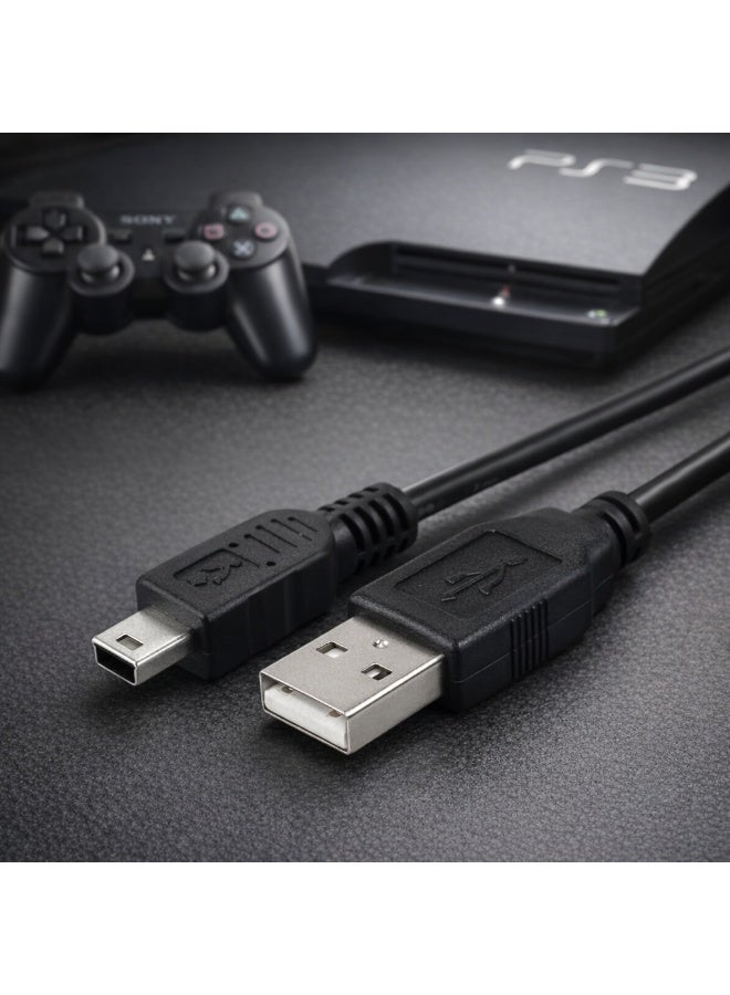 USB Charging Mini-USB Cable for PS3-Style Wireless Game Controllers – Fast Sync & Charge Cord - Image 3