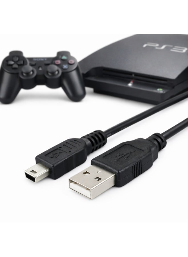 USB Charging Mini-USB Cable for PS3-Style Wireless Game Controllers – Fast Sync & Charge Cord - Image 1