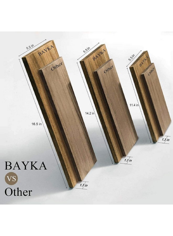 BAYKA Wall Shelves for Bedroom Decor, Floating Wall Shelves for Living Room Kitchen Storage, Wall Mounted Rustic Wood Floating Shelves for Kids Books, Small Shelf for Bathroom(Brown，Set of 3) - Image 4