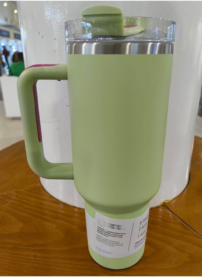 Stanley - Olivia Rodrigo H2.0 Flow State Stainless Steel Tumbler with Handle and Straw Lid Insulated Reusable Cup for Water, Coffee, Smoothies & More, Travel Mug, Cupholder Friendly 40 oz Green - Image 1