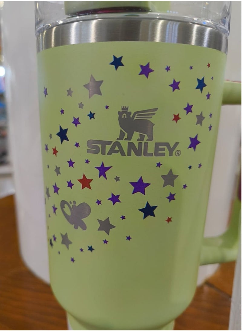 Stanley - Olivia Rodrigo H2.0 Flow State Stainless Steel Tumbler with Handle and Straw Lid Insulated Reusable Cup for Water, Coffee, Smoothies & More, Travel Mug, Cupholder Friendly 40 oz Green - Image 1
