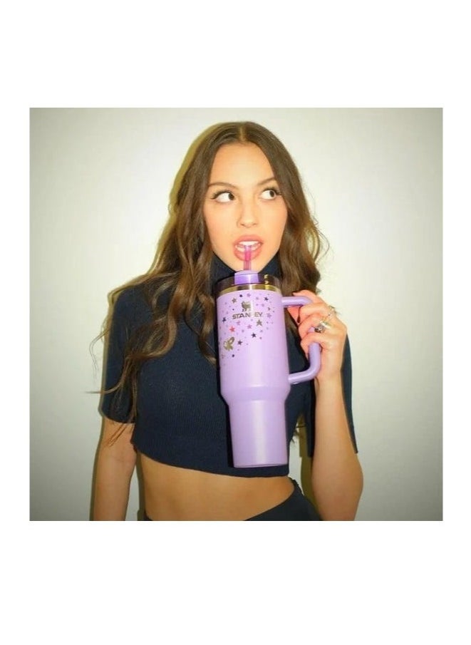Stanley - Olivia Rodrigo H2.0 Flow State Stainless Steel Tumbler with Handle and Straw Lid Insulated Reusable Cup for Water, Coffee, Smoothies & More, Travel Mug, Cupholder Friendly 40 oz Green - Image 1