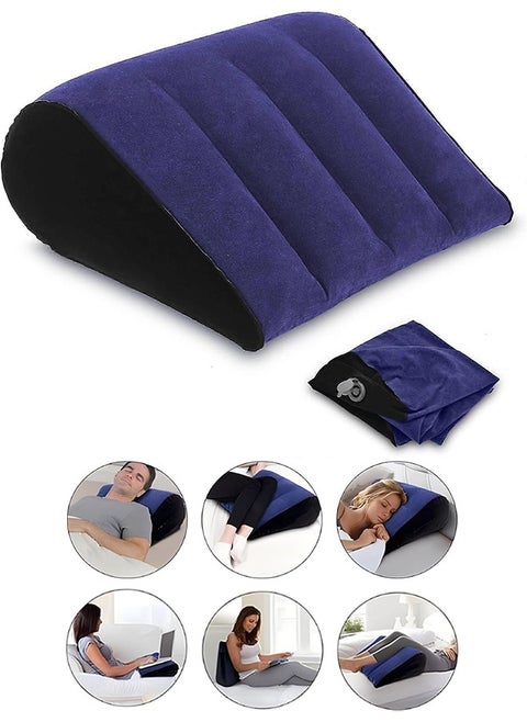 Inflatable Wedge Pillow with Memory Foam Top - Lightweight and Portable for Backrest, Leg Elevation, and Post-Surgery Recovery