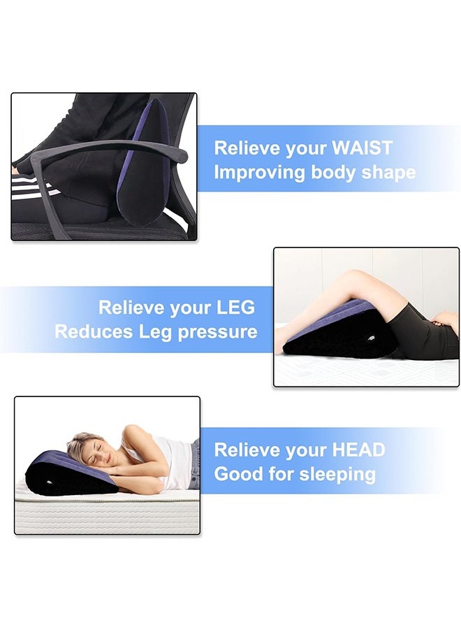 KUYING - Inflatable Wedge Pillow with Memory Foam Top - Lightweight and Portable for Backrest, Leg Elevation, and Post-Surgery Recovery - Image 1