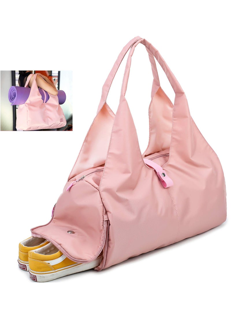 KYD Womens Yoga Gym Bag Yoga Mat Bag with Outside Elastic Mat Strap and Shoe compartment, Sports Duffel Bag Large  - Image 1