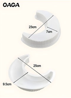 OAGA 3D Moon-Shape Cake Mold, Silicone Cake Mould, Crescent Moon Silicone Mold, Large Cake/Bread/Pizza Baking Mold Kitchen Bakeware Tools White 1000ml Easy to remove  - Image 3
