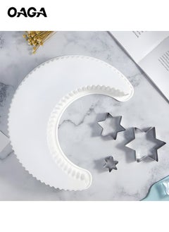 OAGA 3D Moon-Shape Cake Mold, Silicone Cake Mould, Crescent Moon Silicone Mold, Large Cake/Bread/Pizza Baking Mold Kitchen Bakeware Tools White 1000ml Easy to remove  - Image 4