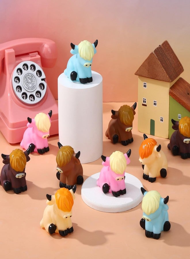 Guiqulai 50 Pcs Highland Cow Rubber Figurines,Mini Rubber Cows Bath Float Squeaky Highland Cow Toys for Baby Shower Birthday Gift (2x2x1.8 inches) - Image 5