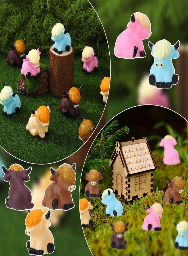 Guiqulai 50 Pcs Highland Cow Rubber Figurines,Mini Rubber Cows Bath Float Squeaky Highland Cow Toys for Baby Shower Birthday Gift (2x2x1.8 inches) - Image 4
