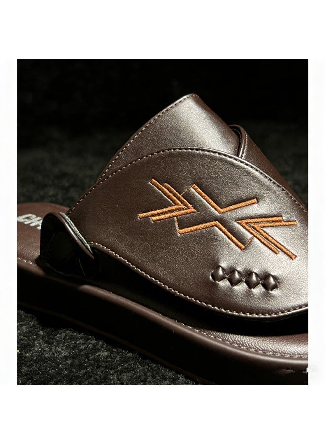 Men's Flat And Comfortable Slippers In The Arabic Style, Casual Slippers That Are Easy To Wear, Hand-Embroidered Slippers With A Unique Design. - Image 5