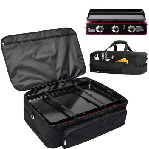 NOELIFE Portable Grill Carry Bag for Royal Gourmet PD1301R/ PD1301S Tabletop Grill, 24 Inch 3-Burner Flat Top Griddle Carry Case, Outdoor Water-Resistant Camping Griddle Accessories, Black (Bag Only) - Image 1