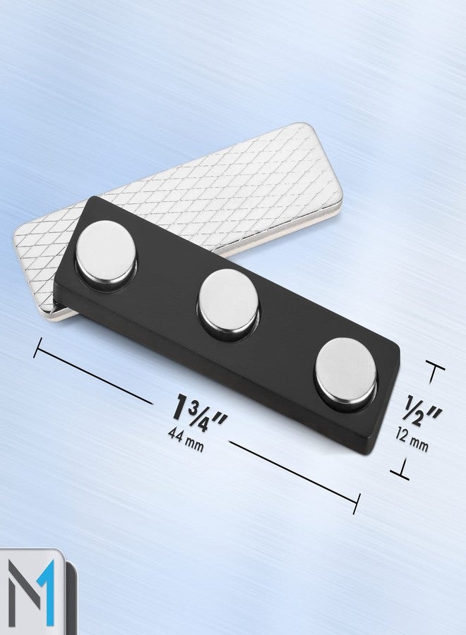 Mata1-USA No-Pin Design Name Tag Magnets (20 Badge Holder Magnets, 1.75 x 0.4 inches), Name Tag Magnet Backs w/ 3 Extra-Strong Neodymium Magnets for ID badge holders - Image 5