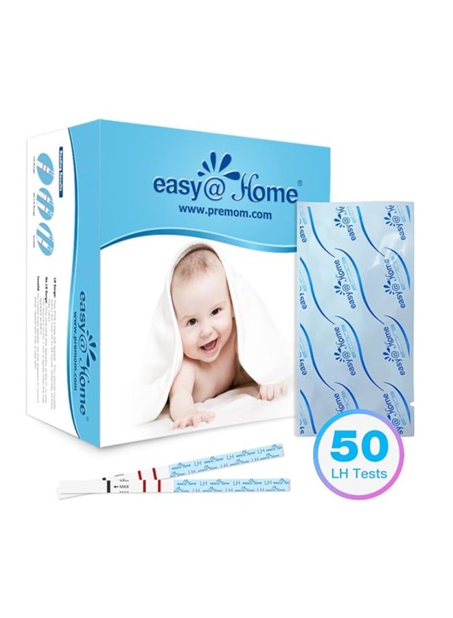 إيزي آت هوم شرائط اختبار التبويض 50 × من إيزي هوم، مجموعة التنبؤ بالتبويض واختبارات الخصوبة، تعمل بواسطة تقنية برايموم إباضة التنبؤ بالتبويض بنظام آي او اس وتطبيقات الأندرويد، 50 شريط LH - Image 5