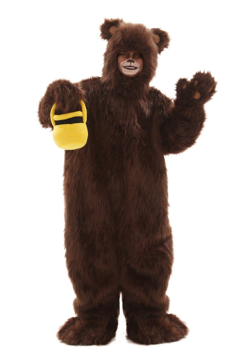 Fun Costumes Fun Costumes Furry Bear Costume for Kids Bodysuit Headpiece Mitts Slippers Brown Medium 