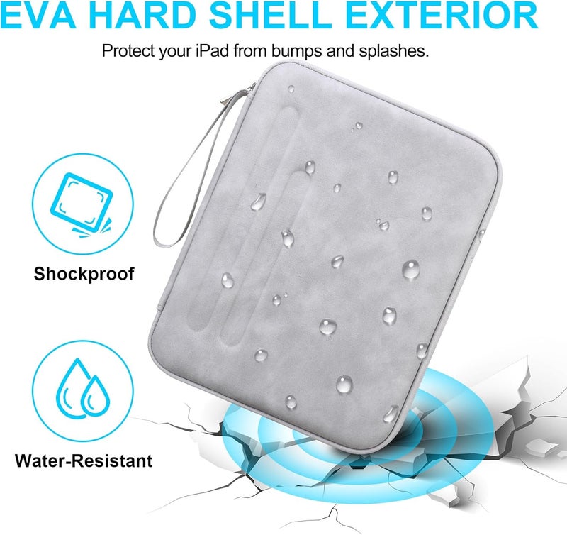 Lacdo Tablet Sleeve Case for 13 inch New iPad Air M4 M3 M2 2026-2024, 13 inch iPad Pro M5 M4 2025-2024, 12.9 inch iPad Pro 6 5 4 3, iPad Sleeve 13 inch Hard Shell Protective Tablet Carrying Case, Gray - Image 5