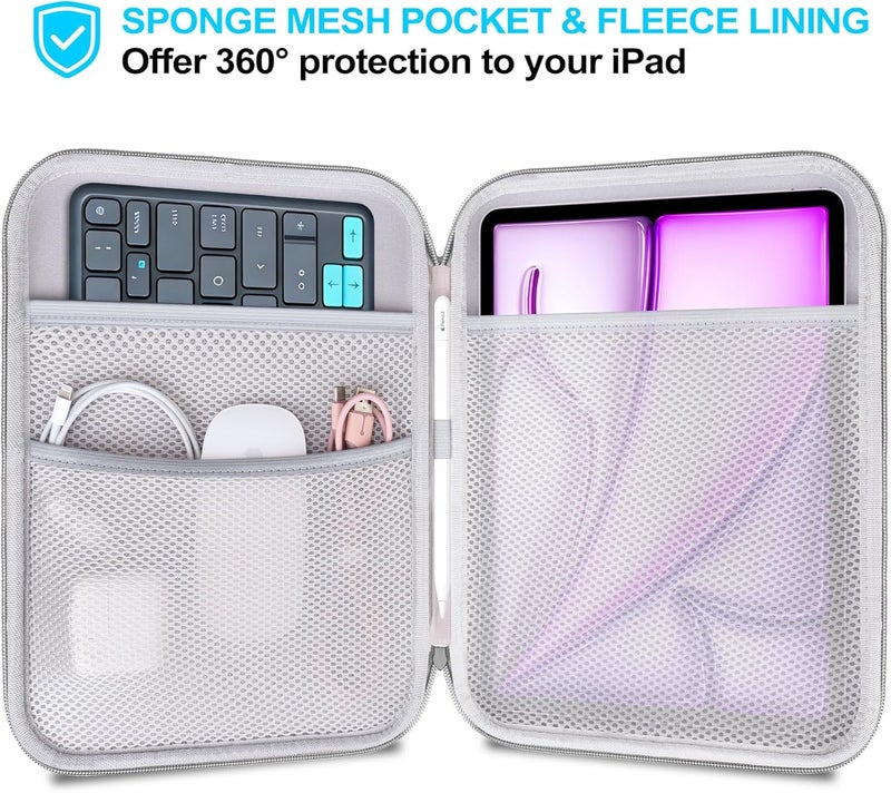 Lacdo Tablet Sleeve Case for 13 inch New iPad Air M4 M3 M2 2026-2024, 13 inch iPad Pro M5 M4 2025-2024, 12.9 inch iPad Pro 6 5 4 3, iPad Sleeve 13 inch Hard Shell Protective Tablet Carrying Case, Gray - Image 2