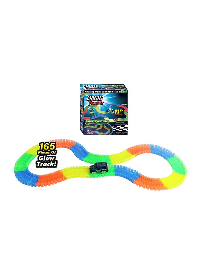 Toys Glow Racing Track 165 Pieces With Car, Flexible Pieces For Ages 3+ Years Old 