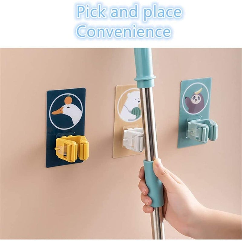 Eyelet Eyelet Plastic Mop and Broom Holder with Self Adhesive Magic Sticker Pack of 1 Multicolor - Image 4