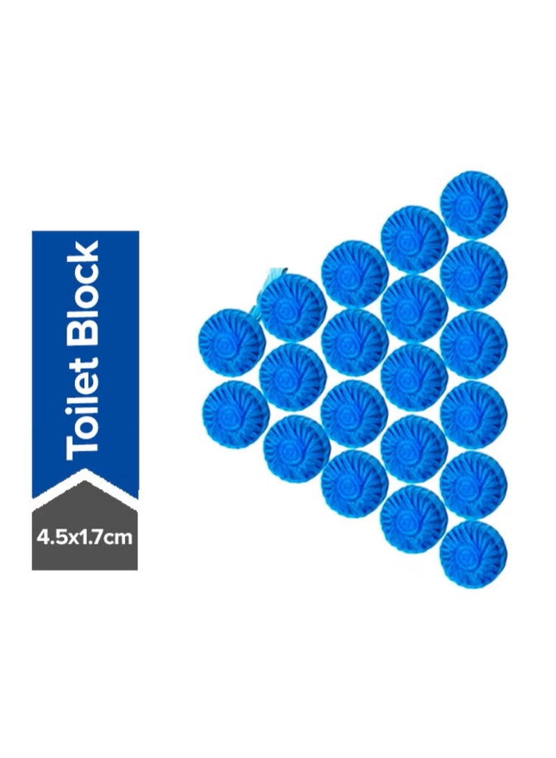 20 Piece Flushmatic Cistern Toilet Cleanser Block Blue 4.5x1.7cm - Image 1