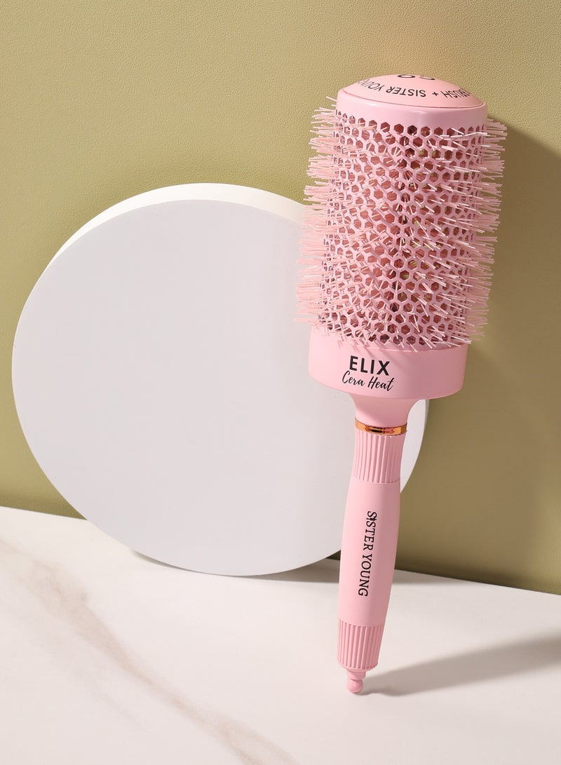 Sister Young ELIX CERA HEAT - Professional Round Brush for Blow-Drying, Volumizing & Curling | Ceramic-Coated, Anti-Frizz Hair Brush for Thick, Curly & Straight Hair (65cm) - Image 3