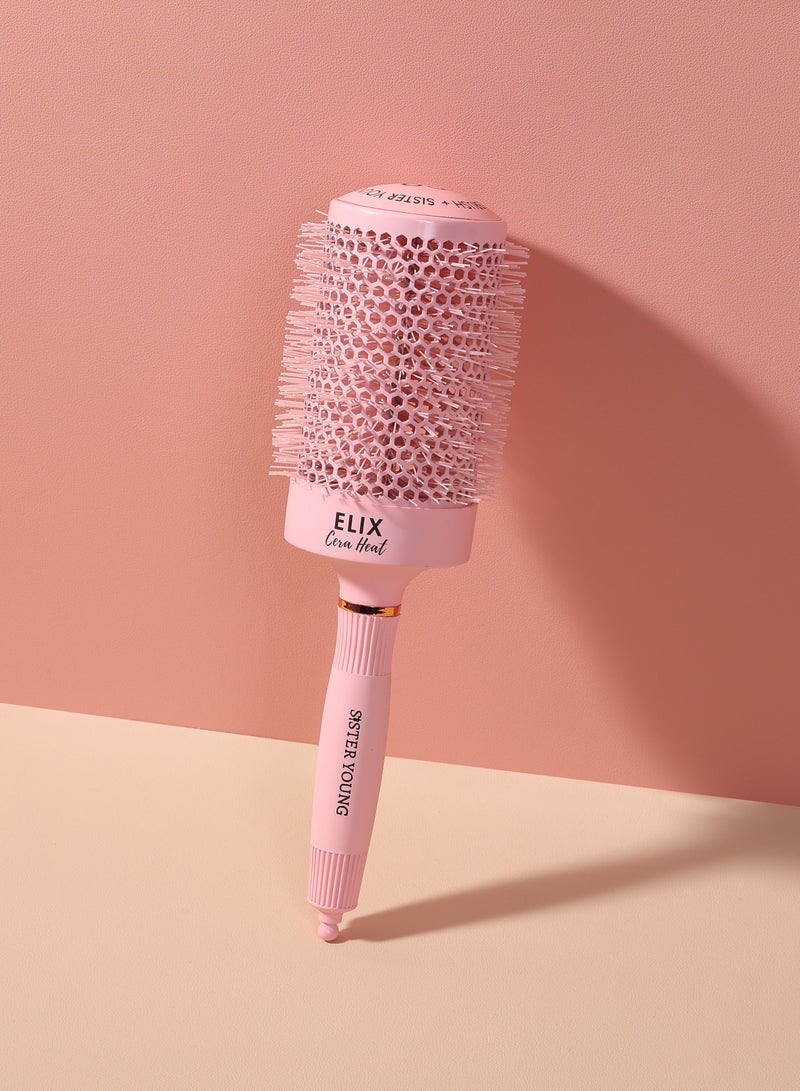 Sister Young ELIX CERA HEAT - Professional Round Brush for Blow-Drying, Volumizing & Curling | Ceramic-Coated, Anti-Frizz Hair Brush for Thick, Curly & Straight Hair (65cm) - Image 4