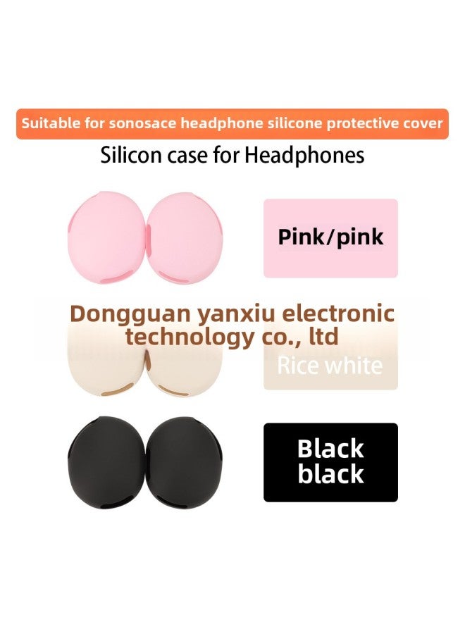 Suitable For Sonos Ace Headset Earphone Case Ear Cap Head Beam Skeleton Ear Mask Shell Silicone Earplug Case-Color:Ear Cap Shell Cover Black-Model:Sonos Ace  - Image 3