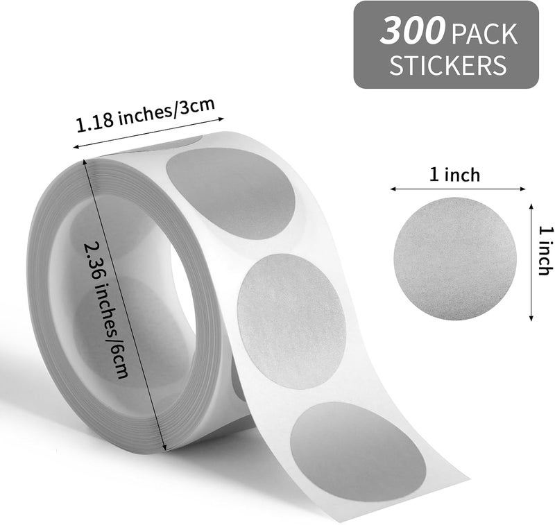 Imeepa 300 Pack Scratch Off Stickers, 1" Round Circle Scratch Off Labels, Self Adhesive Scratch Off Cards for Lottery Tickets DIY, Raffle Card Creating-Silver - Image 2