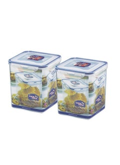 Lock & Lock Classic Tall Square Plastic Airtight Food Storage Container with Leak Proof Lid, 2.6 Liter, Transparent, Set of 2 (HPL822B x 2) - pzsku/ZD46618C6AF657CB3F40EZ/45/_/1738306626/d7cbb9ba-c511-4f53-a677-89a77001b76e